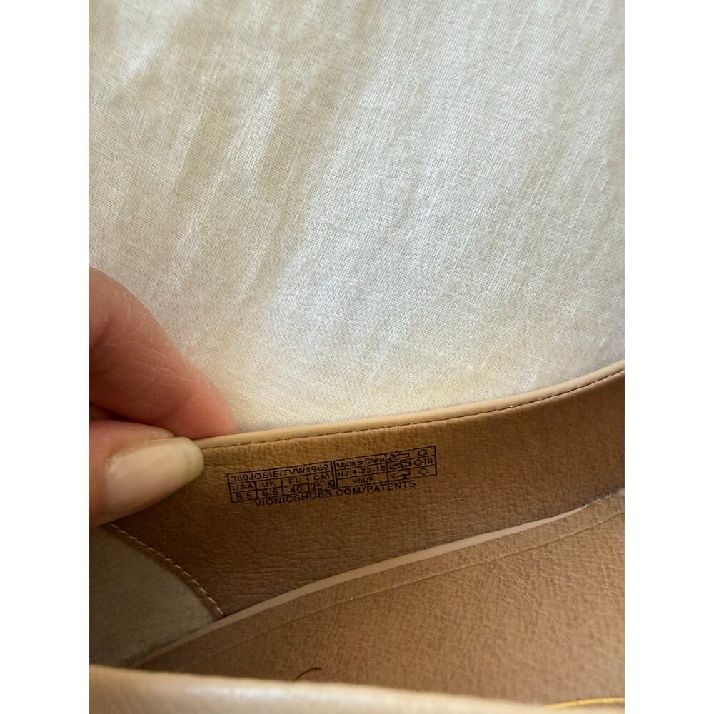 Vionic | Women’s SZ 8.5 Wide | Josie Tan Nude Leather Point Toe Kitten Heels - Picture 8 of 11